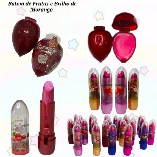 Kit Maquiagem Infantil Maleta + Batom , Sombra Pincel Brilho