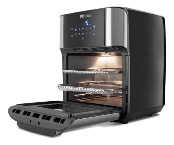 Fritadeira ElÃ©rica Air Fryer Oven Philco Pfr2200 12 litros 4 Em 1 1800w Cor Preta 110V