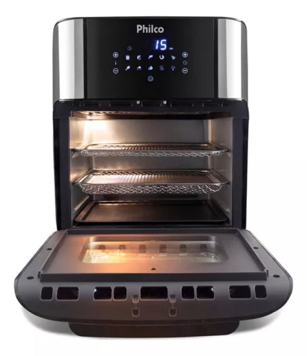 Fritadeira ElÃ©rica Air Fryer Oven Philco Pfr2200 12 litros 4 Em 1 1800w Cor Preta 110V