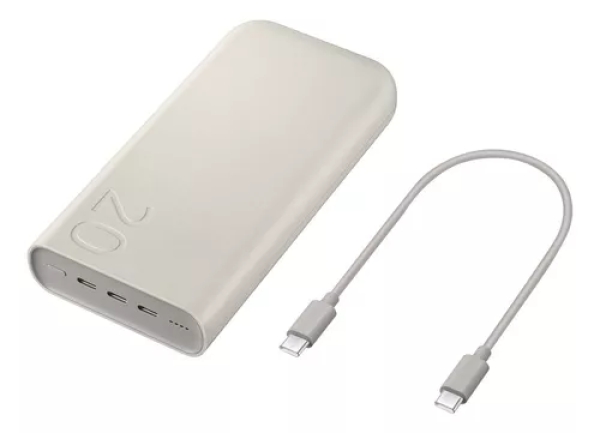 Bateria Carregador PortÃ¡til Samsung EB-P4520 USB-C, 20000mAh, 3x Super RÃ¡pida 45W Cor Beje