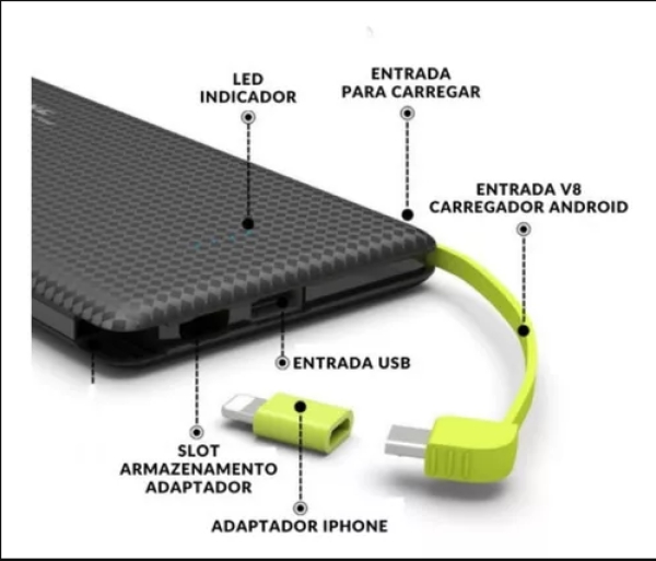 Power Bank Carregador Portatil 10000 mah